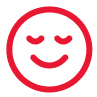Red pixelated smiley face