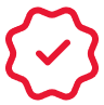 Red checkmark icon