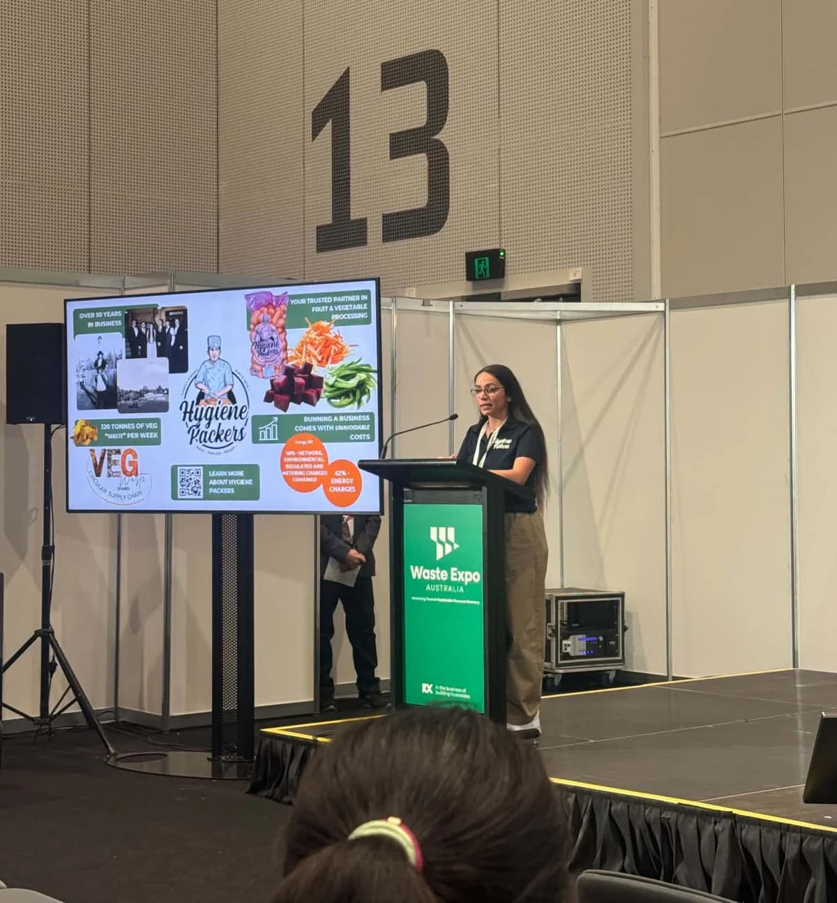 Phyllis Coniglione speaking on behalf of Hygiene Packers at Waste Expo Australia