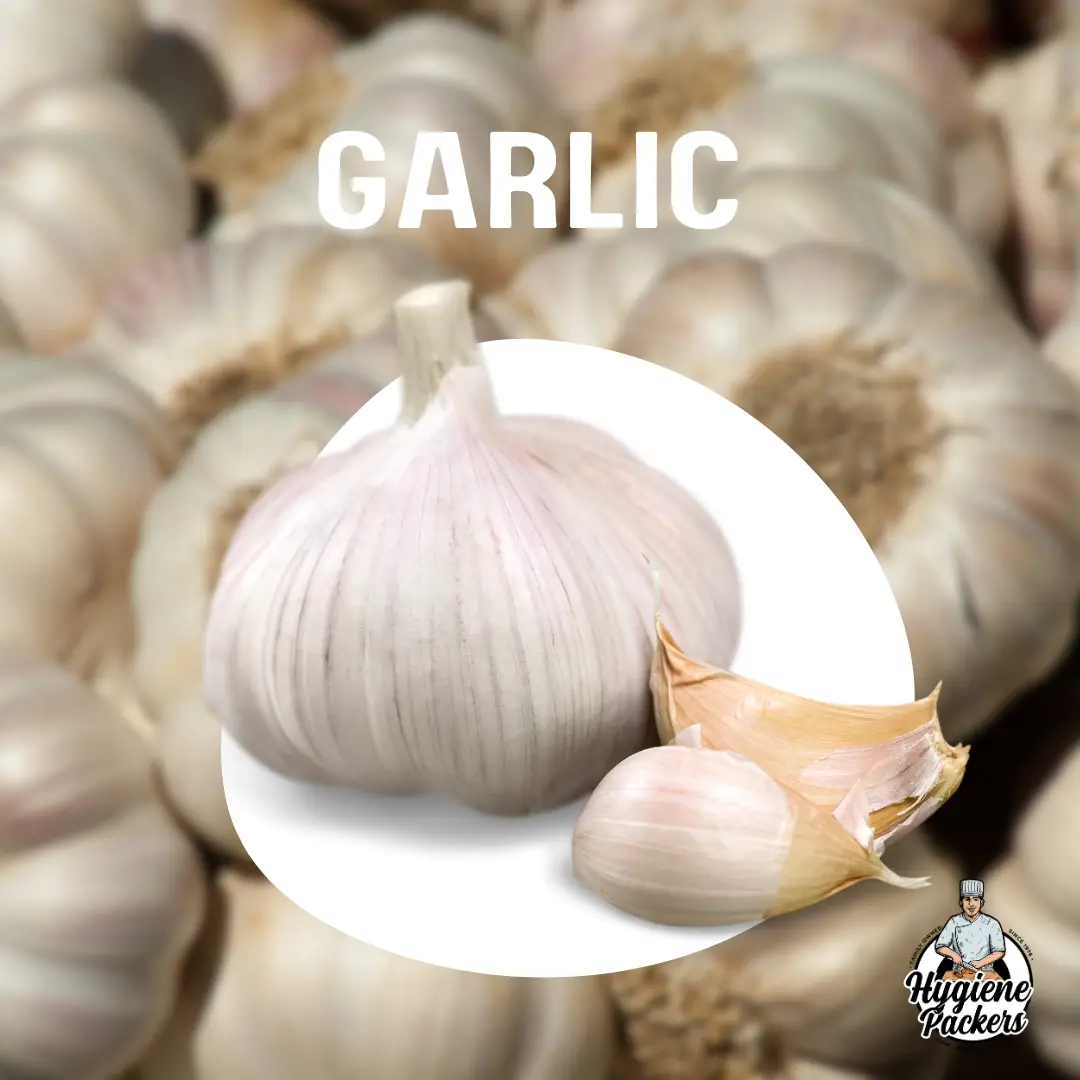 Fresh garlic cloves and bulbs