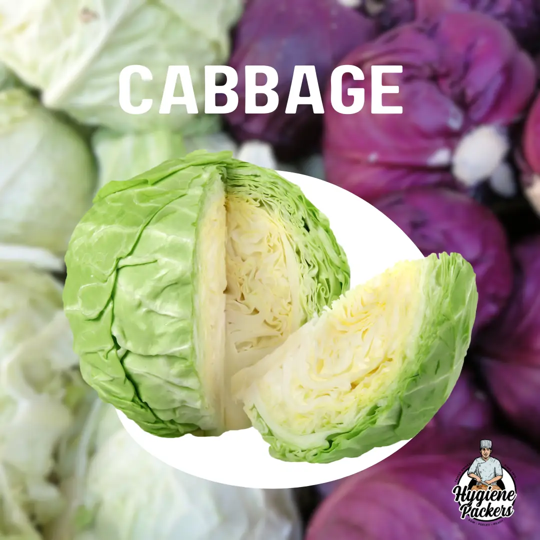 Fresh green cabbage and purple cabbage