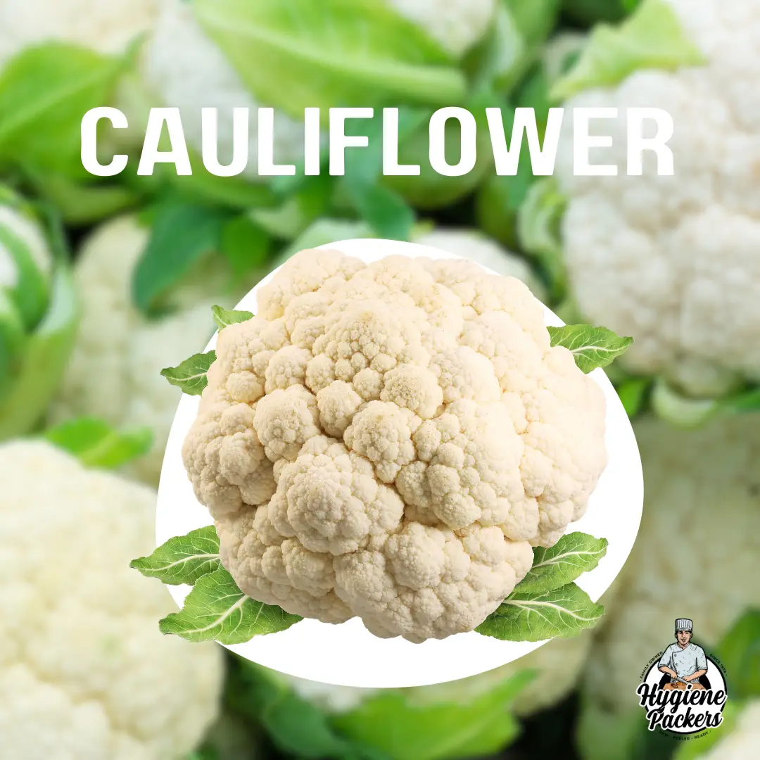 Fresh cauliflower head with leaves