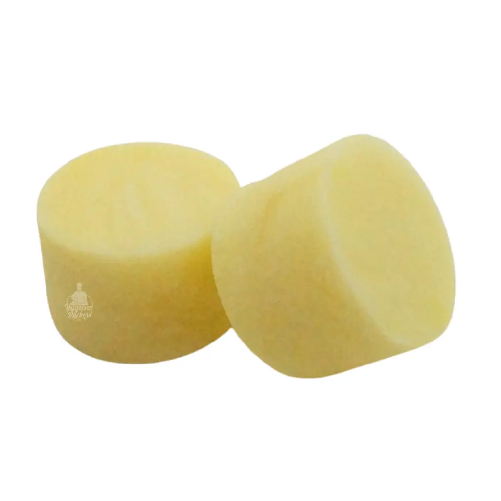 Two yellow cheese rounds