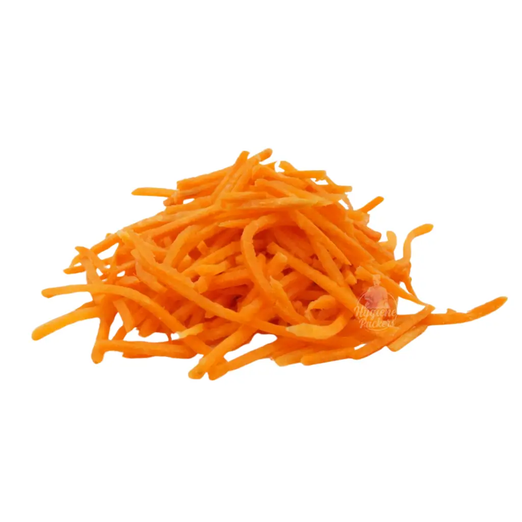 Shredded carrots in a pile
