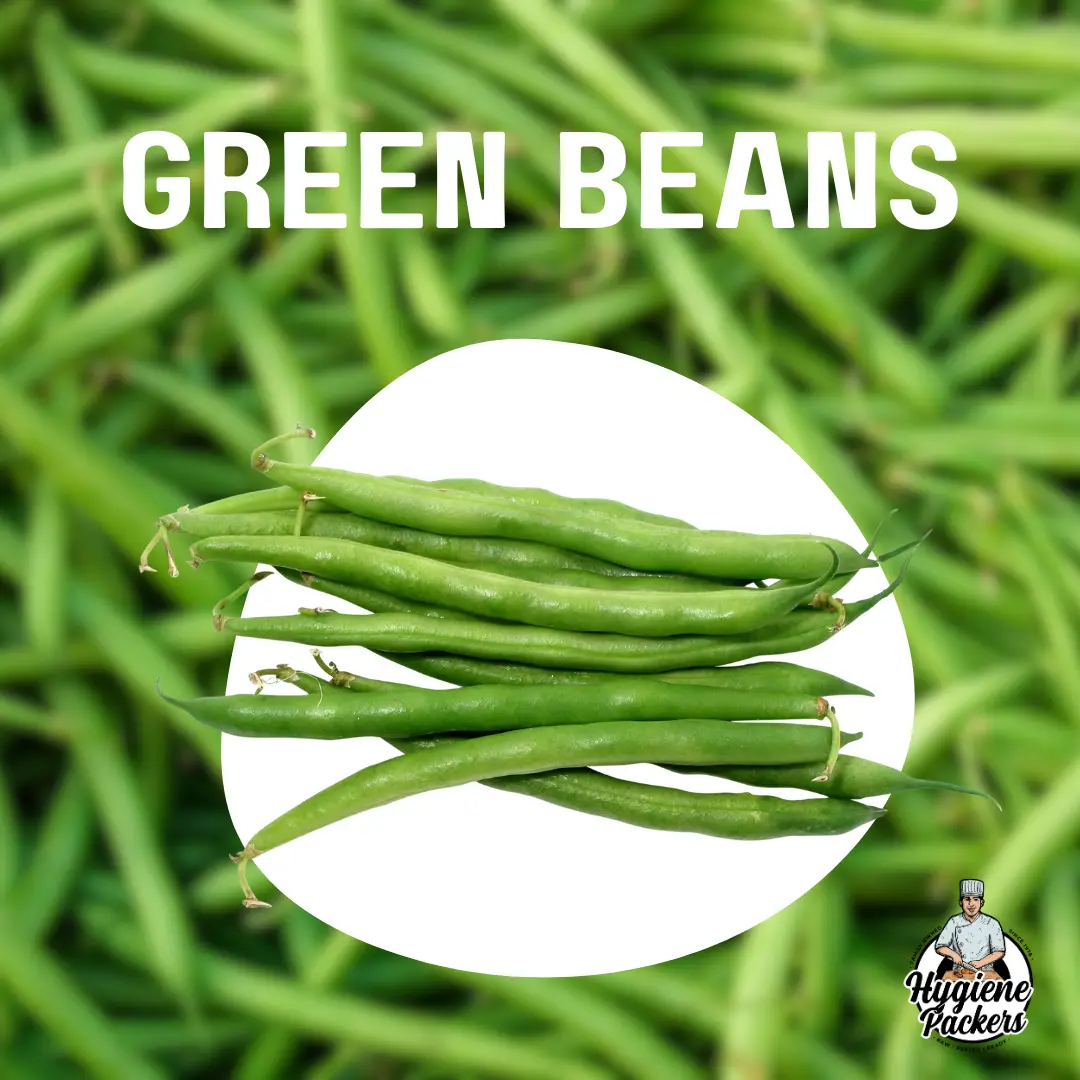 Fresh green beans display