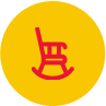 Red rocking chair icon