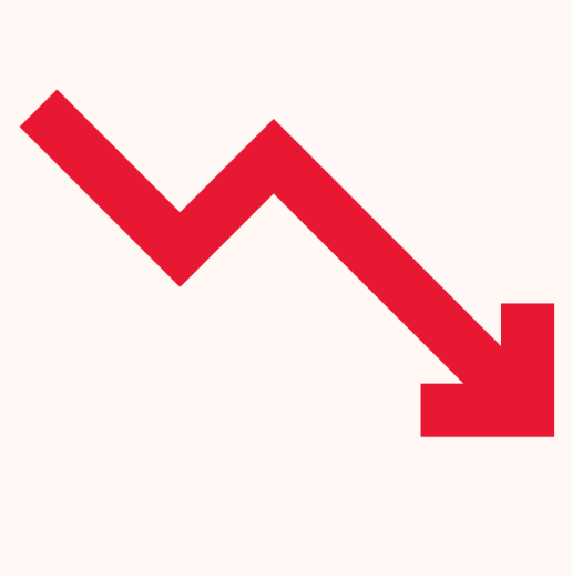 Red downward trending graph