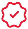 Red checkmark icon