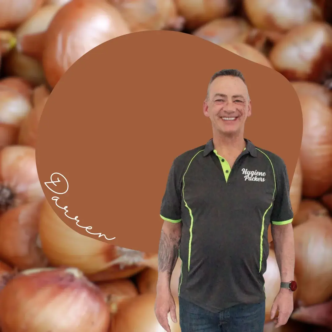 Darren with pile of onions