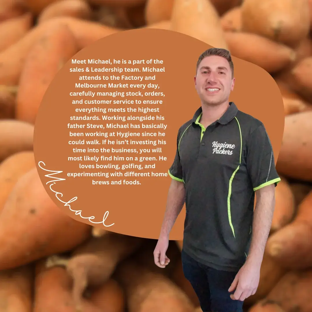 Michael with sweet potatoes