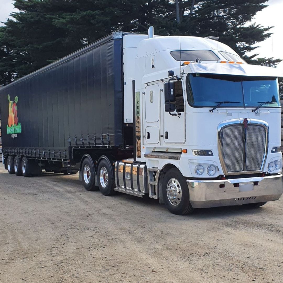 White semi-trailer truck
